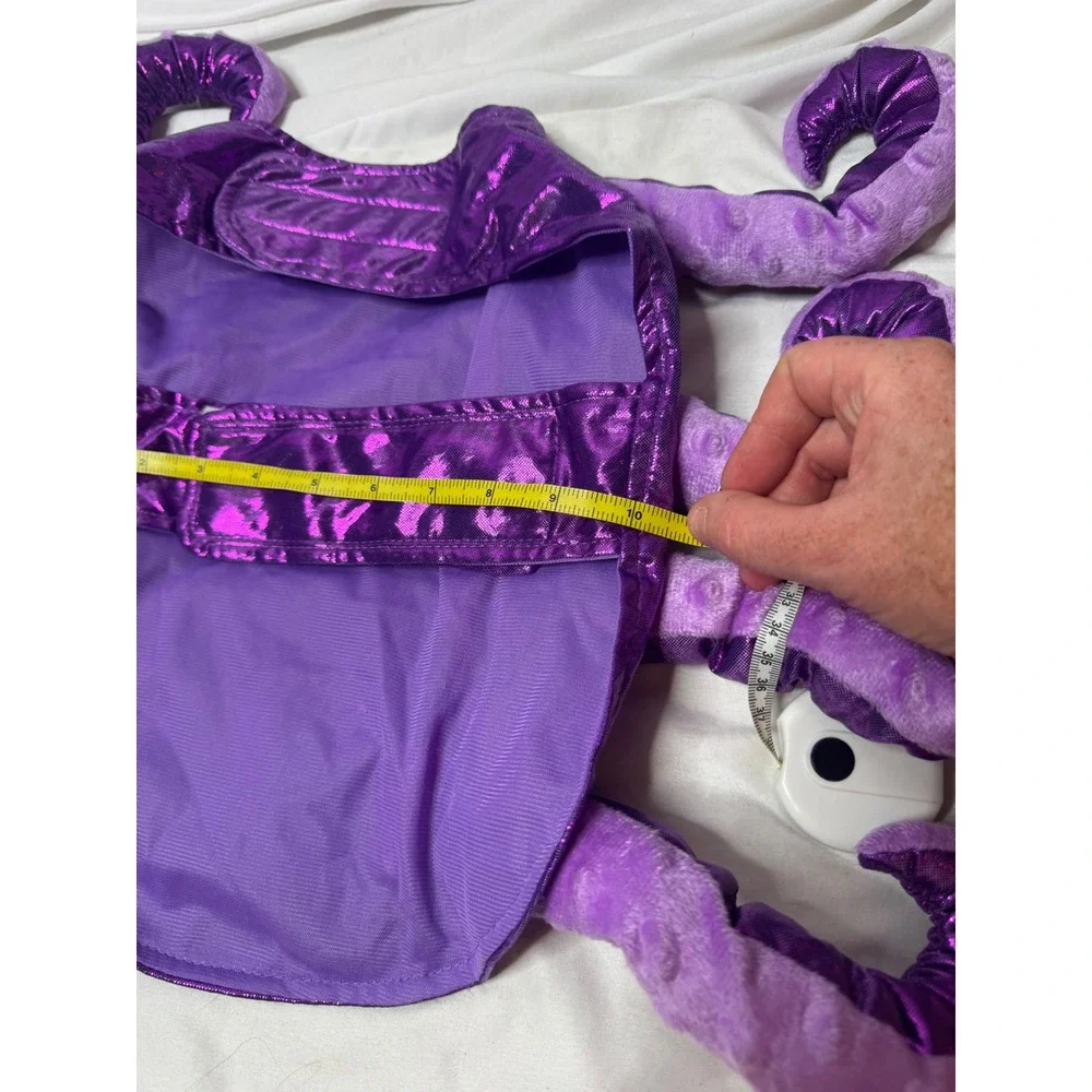 Purple Metallic Octopus Pet Costume Shiny Tentacle Halloween Dog Outfit small